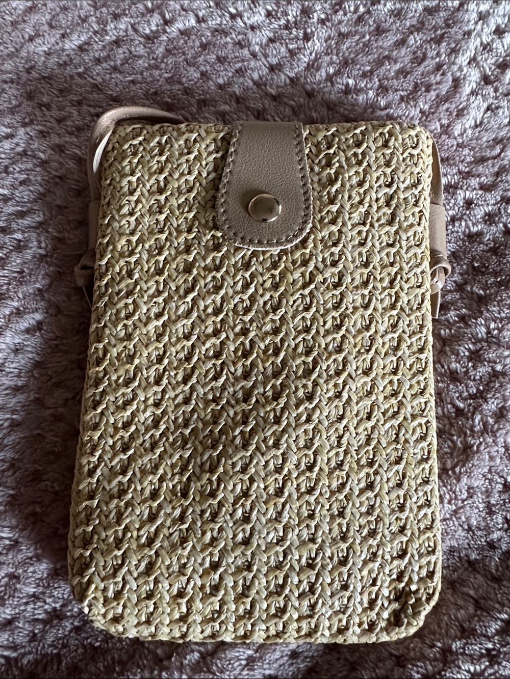 Woven Crossbody Bag in Beige